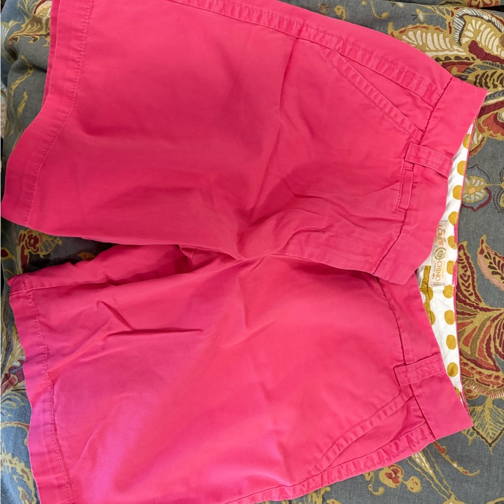 J Crew Bright Pink City Fit Chino Shorts 9”